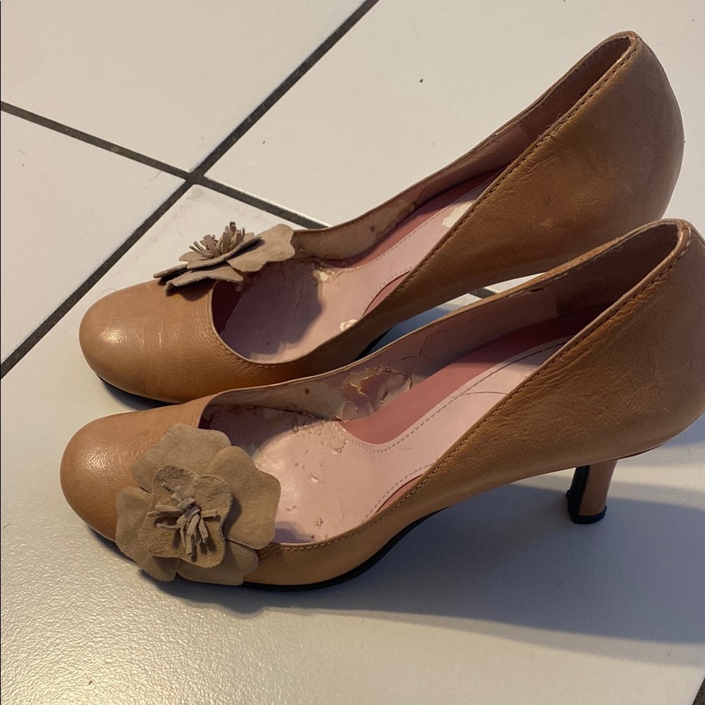 Naturalizer Pink Heels with Floral Detail